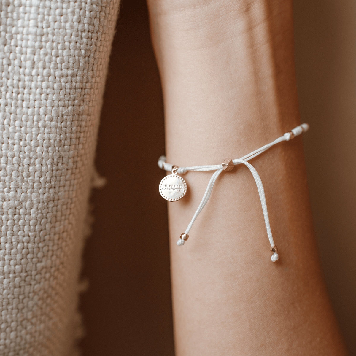 Joy Adjustable Friendship Bracelet - Cream - SO PRETTY CARA COTTER