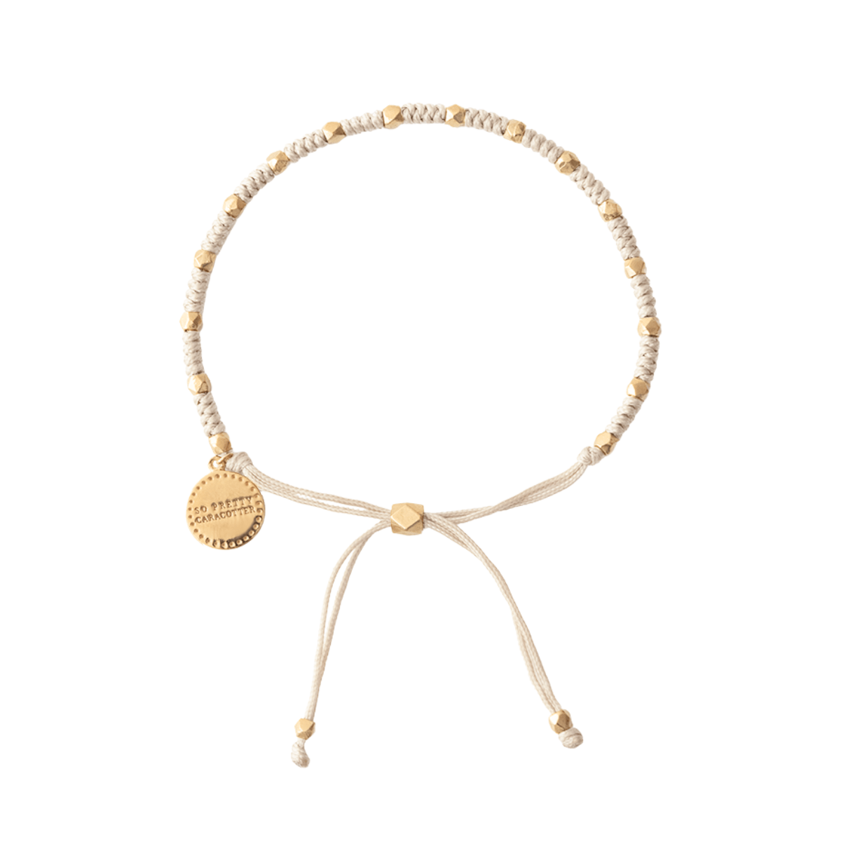 Joy Adjustable Friendship Bracelet - Cream - SO PRETTY CARA COTTER