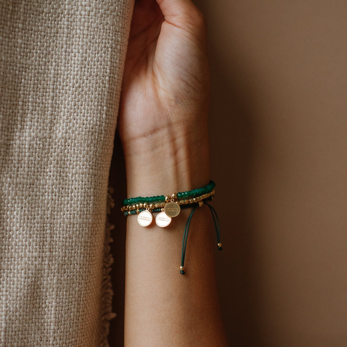Joy Adjustable Friendship Bracelet - Emerald Green - SO PRETTY CARA COTTER