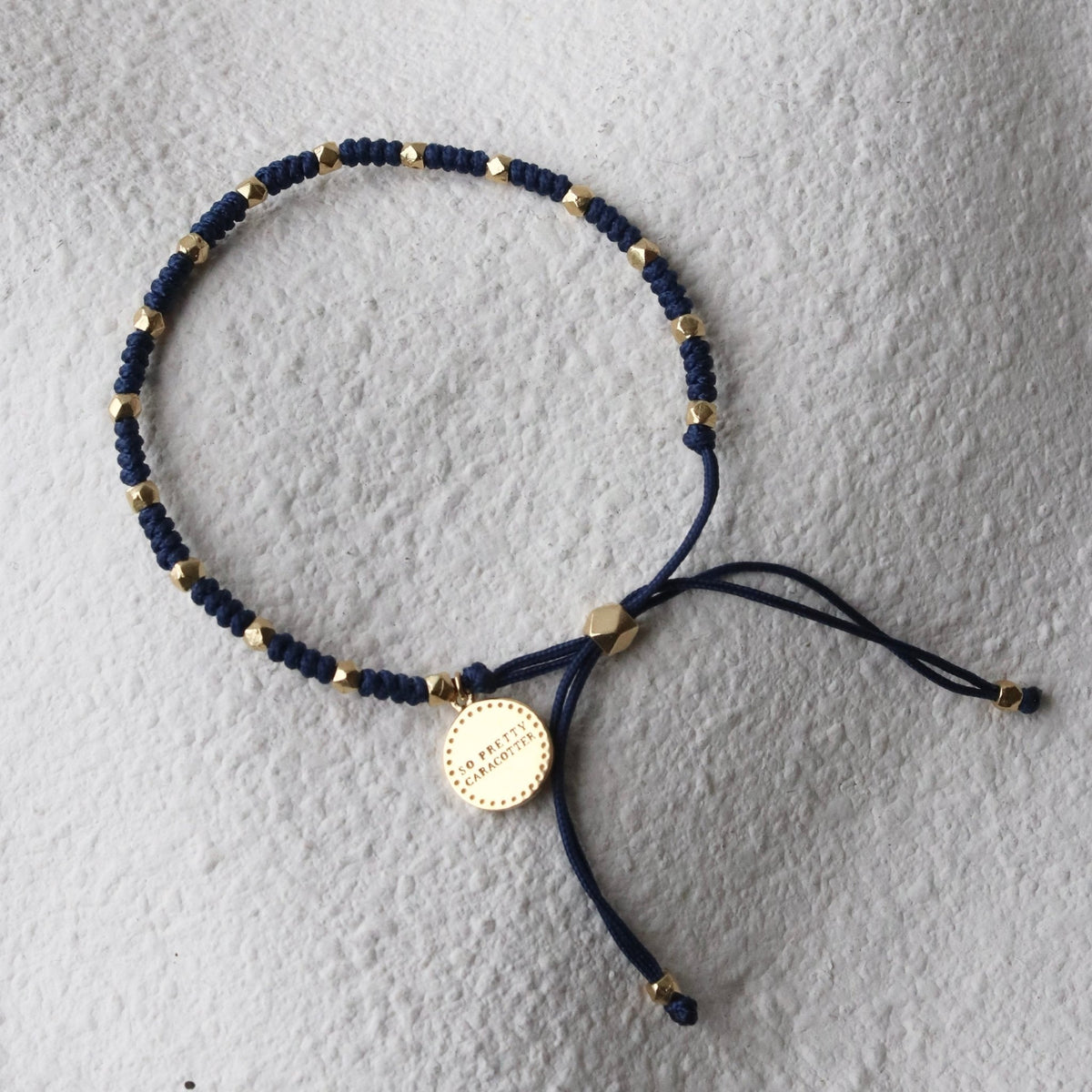 Joy Adjustable Friendship Bracelet - Navy Blue - SO PRETTY CARA COTTER