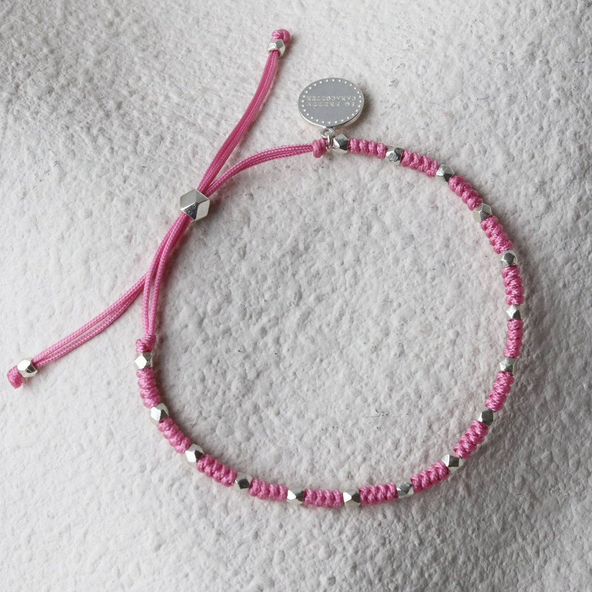Joy Adjustable Friendship Bracelet - Pink - SO PRETTY CARA COTTER