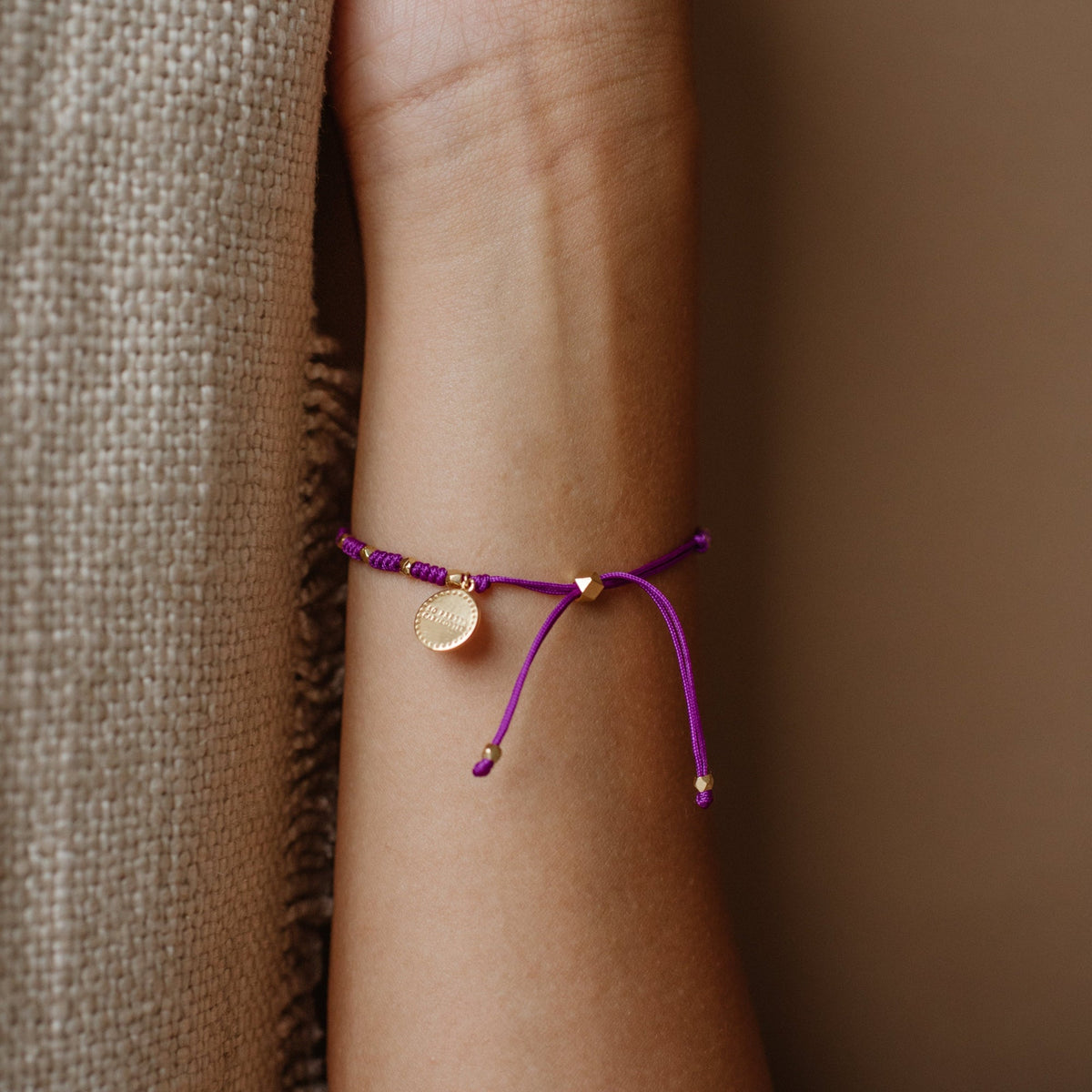 Joy Adjustable Friendship Bracelet - Purple - SO PRETTY CARA COTTER