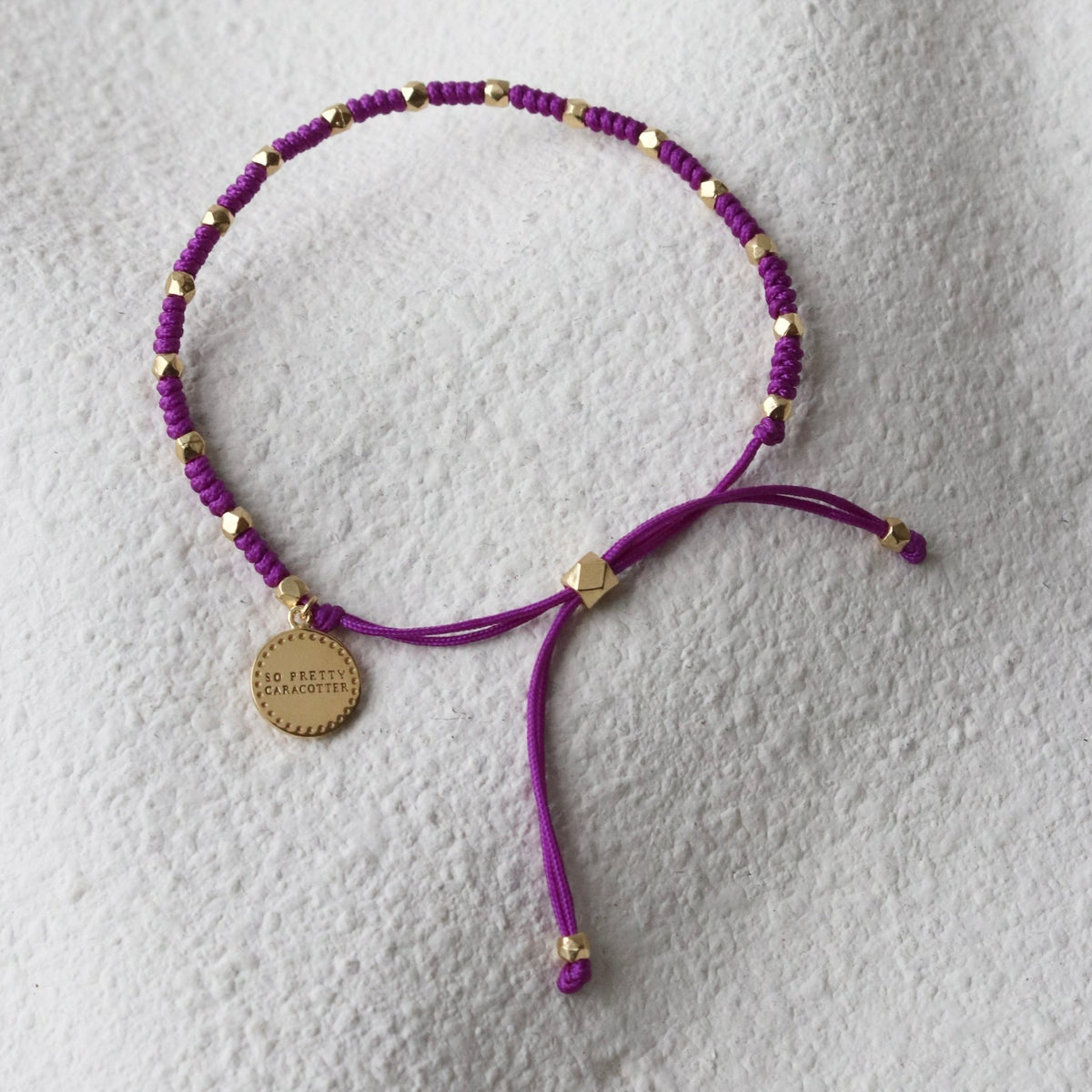 Joy Adjustable Friendship Bracelet - Purple - SO PRETTY CARA COTTER