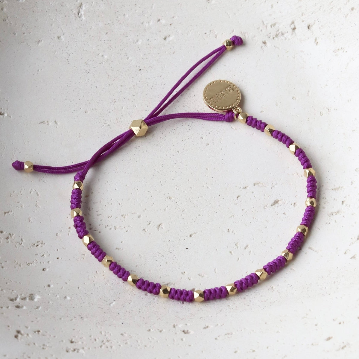 Joy Adjustable Friendship Bracelet - Purple - SO PRETTY CARA COTTER