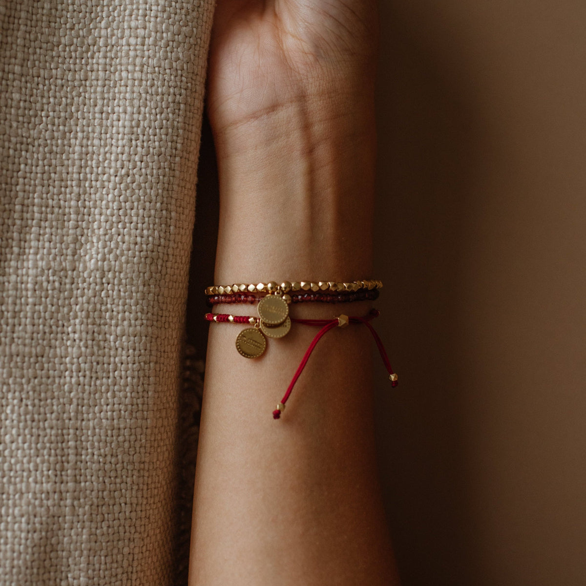 Joy Adjustable Friendship Bracelet - Red - SO PRETTY CARA COTTER