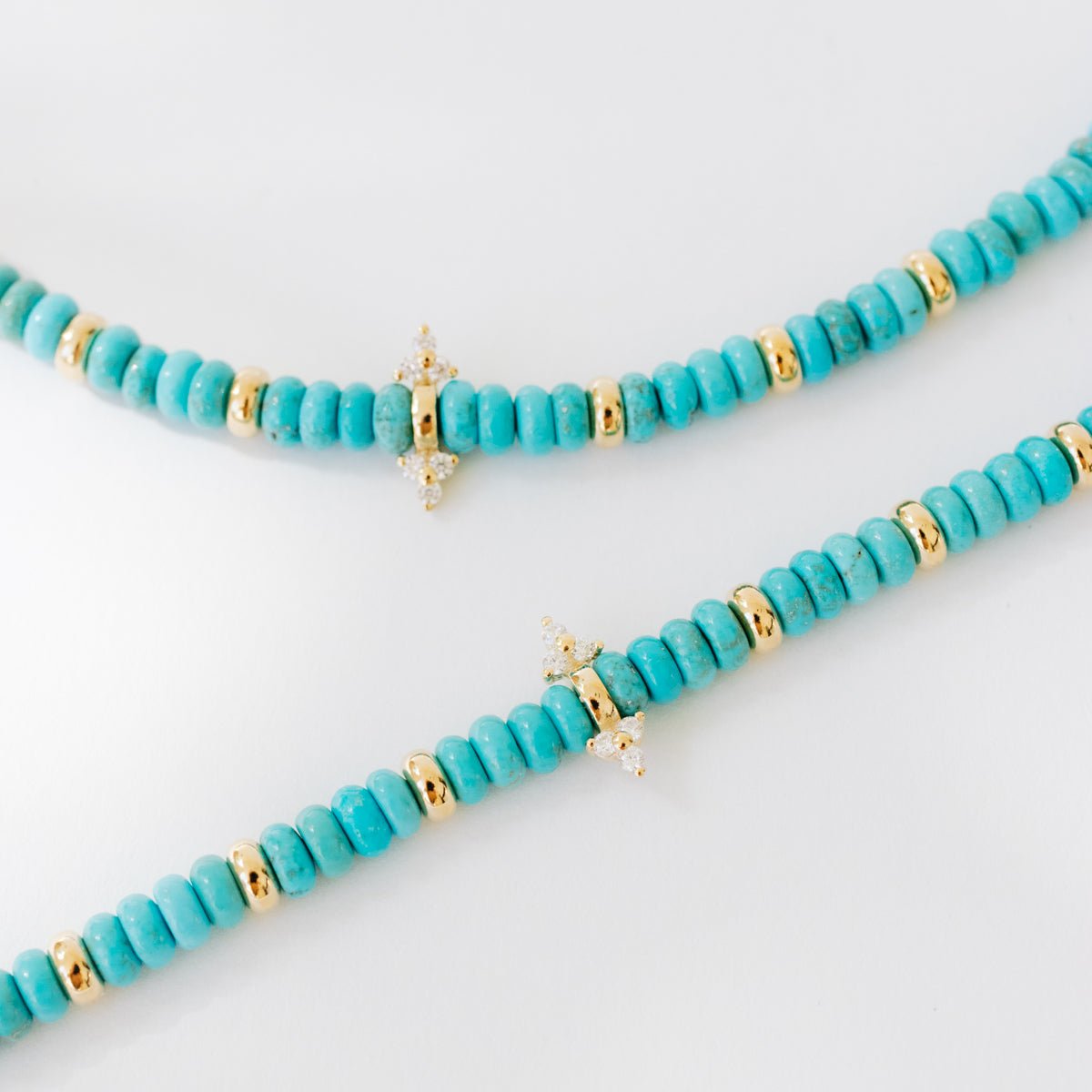 JOY BEADED CHARM NECKLACE - TURQUOISE &amp; GOLD - SO PRETTY CARA COTTER