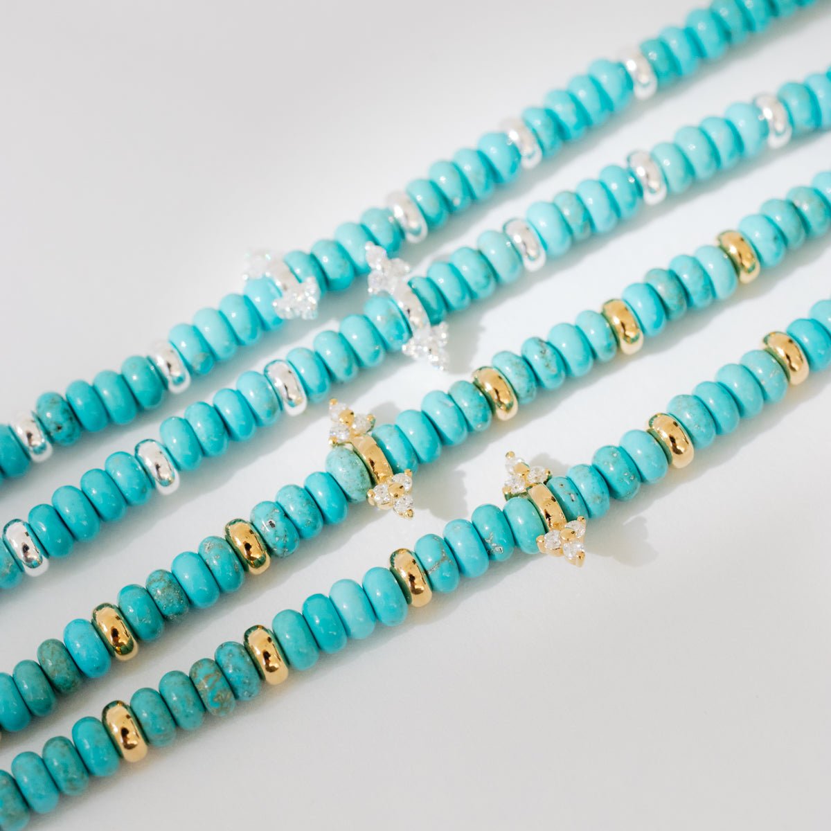 JOY BEADED CHARM NECKLACE - TURQUOISE &amp; GOLD - SO PRETTY CARA COTTER