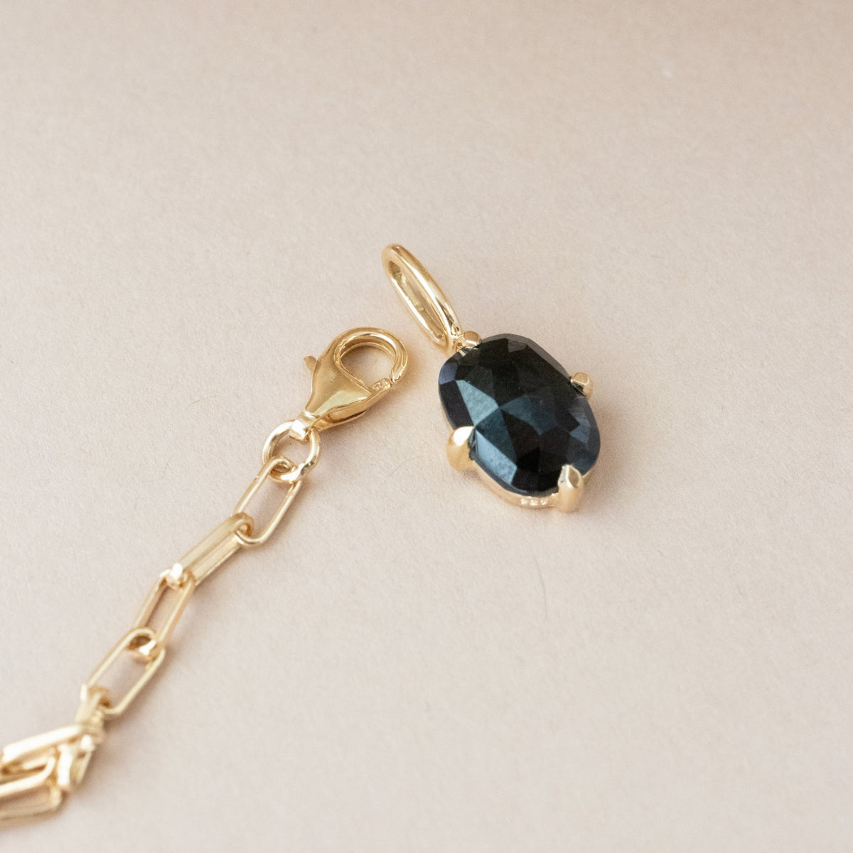 Kind Paperclip Necklace - Black Onxy & Gold - SO PRETTY CARA COTTER