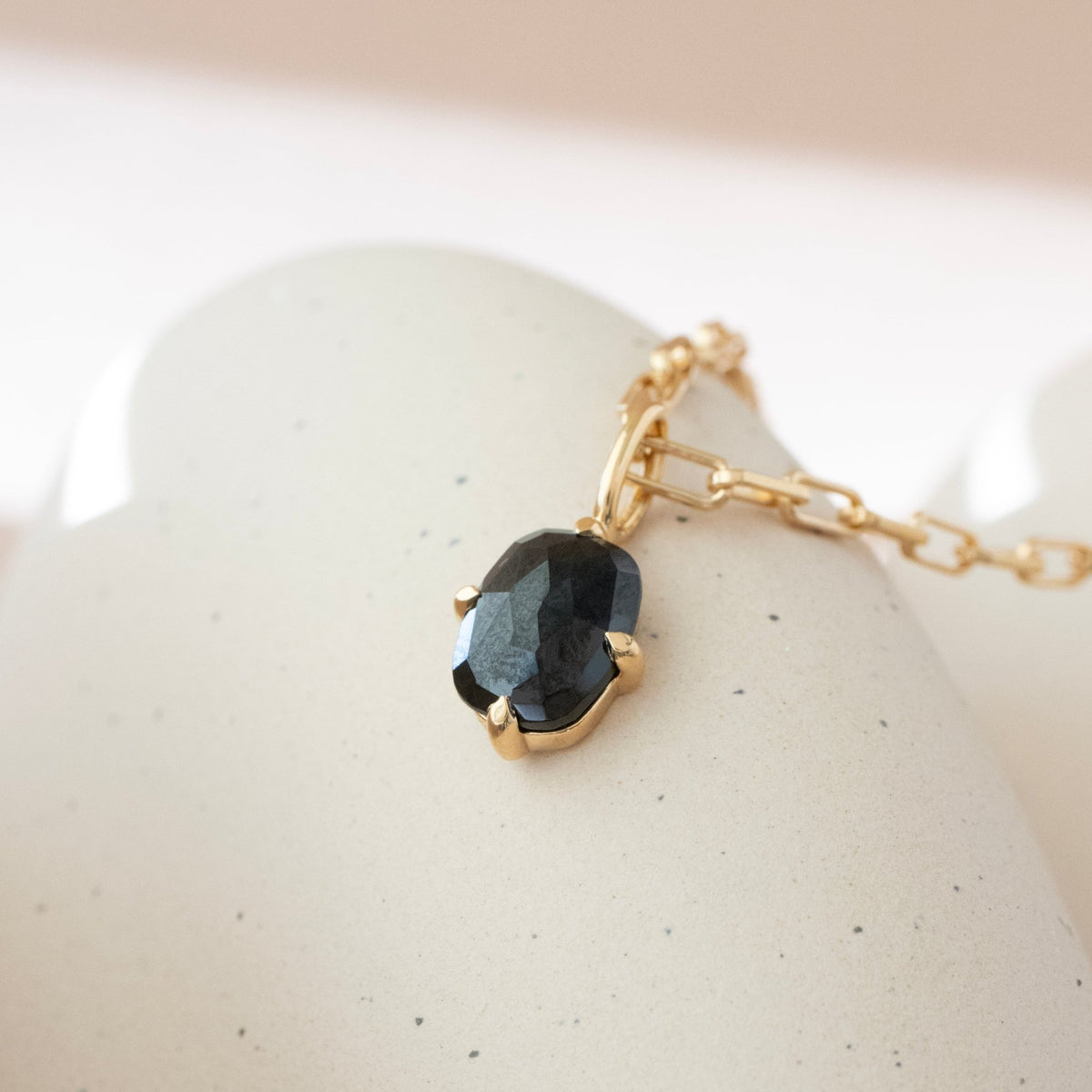 Kind Paperclip Necklace - Black Onxy & Gold - SO PRETTY CARA COTTER