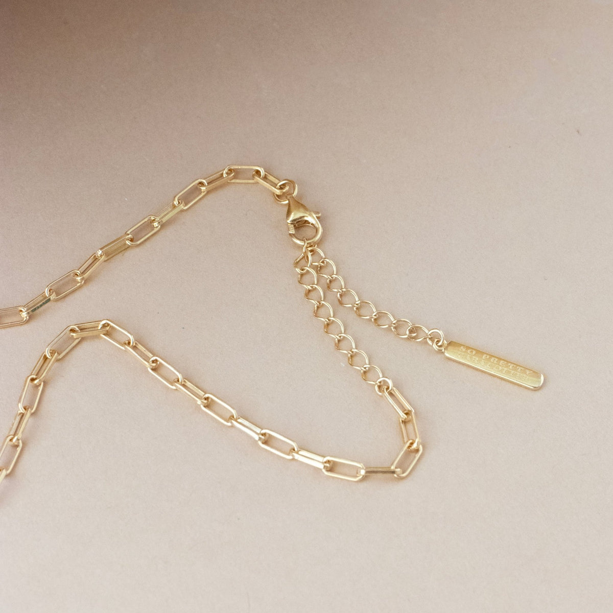 Kind Paperclip Necklace - Black Onxy & Gold - SO PRETTY CARA COTTER