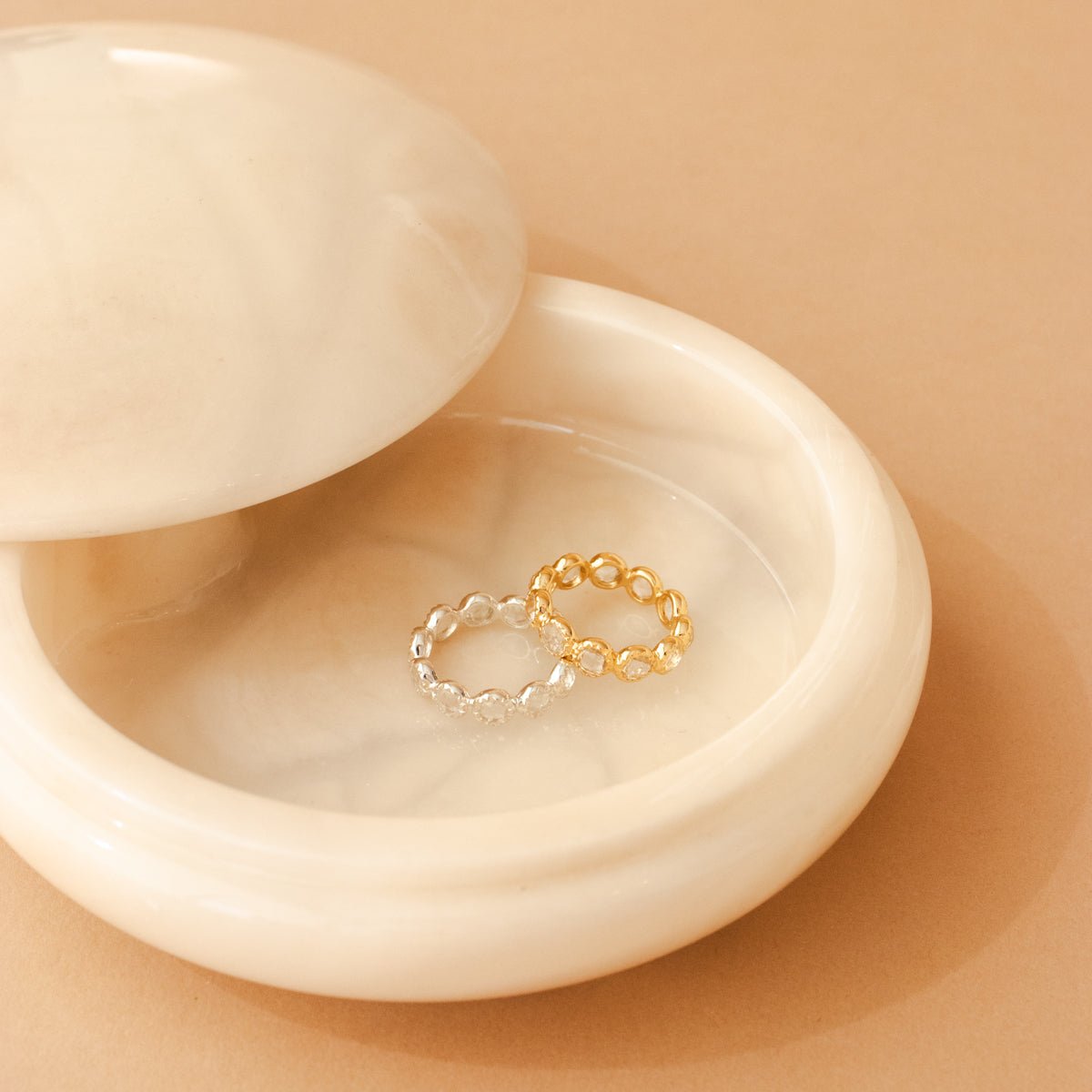 LEGACY RING WHITE TOPAZ &amp; GOLD - SO PRETTY CARA COTTER