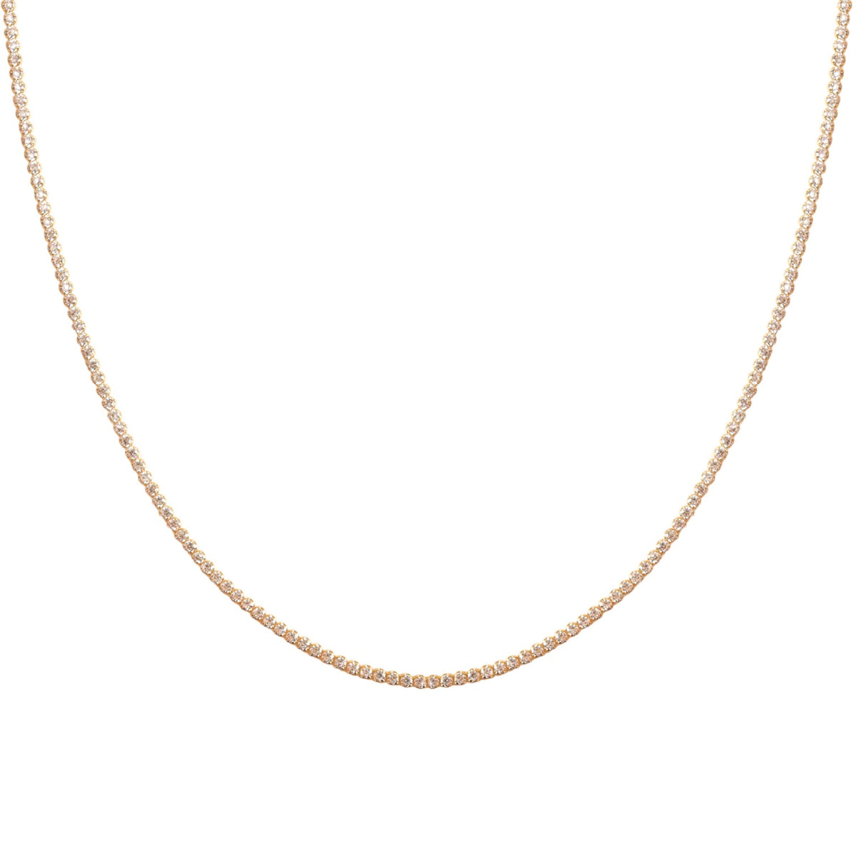 LOVE FLOATING TENNIS NECKLACE - CUBIC ZIRCONIA &amp; GOLD - SO PRETTY CARA COTTER