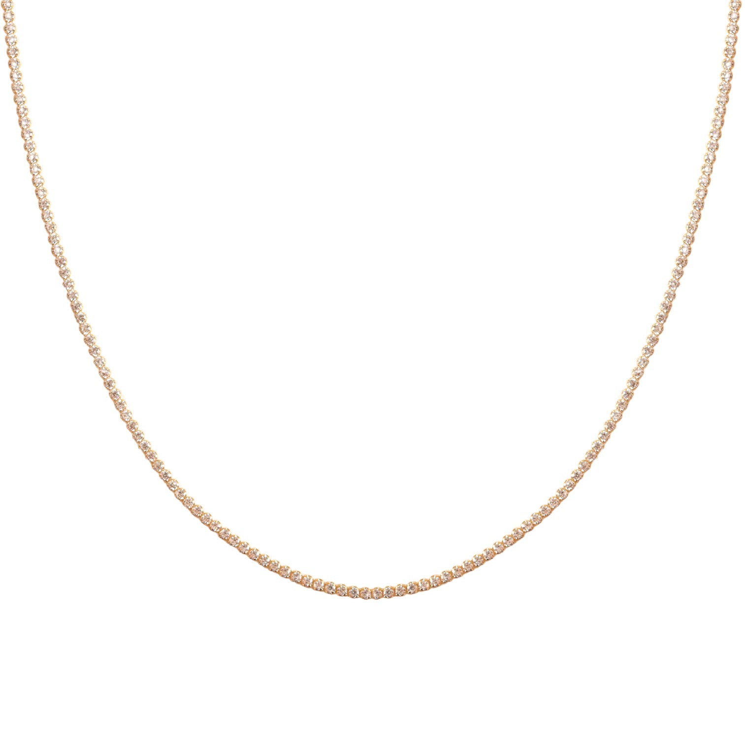 LOVE FLOATING TENNIS NECKLACE - CUBIC ZIRCONIA & GOLD - SO PRETTY CARA COTTER