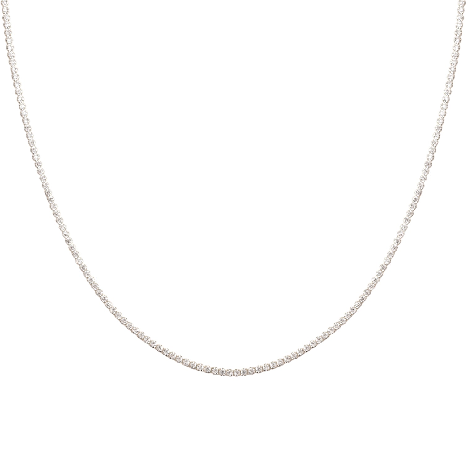 LOVE FLOATING TENNIS NECKLACE - CUBIC ZIRCONIA & SILVER - SO PRETTY CARA COTTER