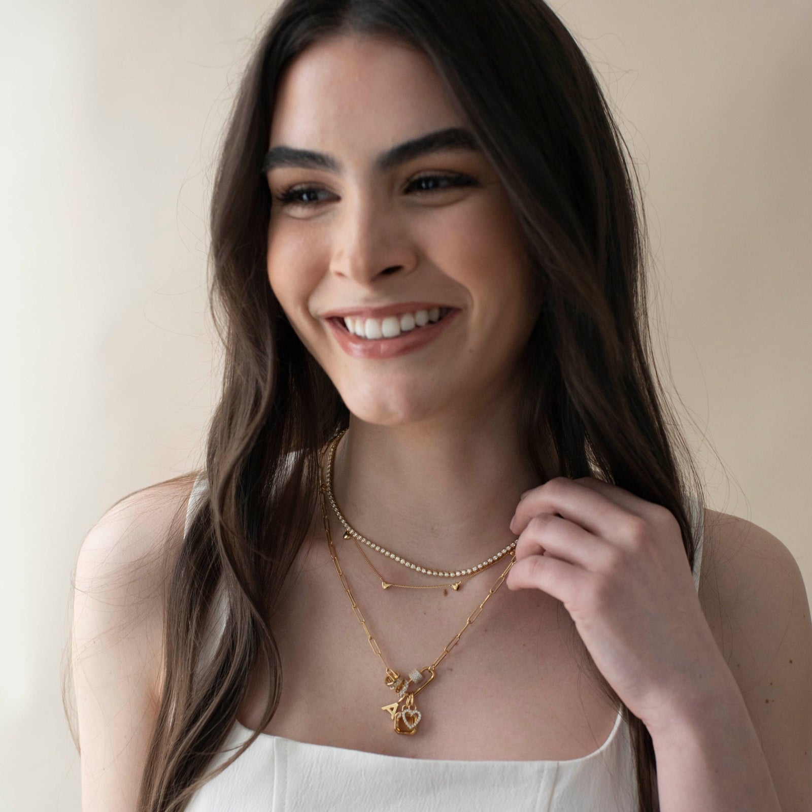 LOVE FLOATING TENNIS NECKLACE - CUBIC ZIRCONIA & SILVER - SO PRETTY CARA COTTER