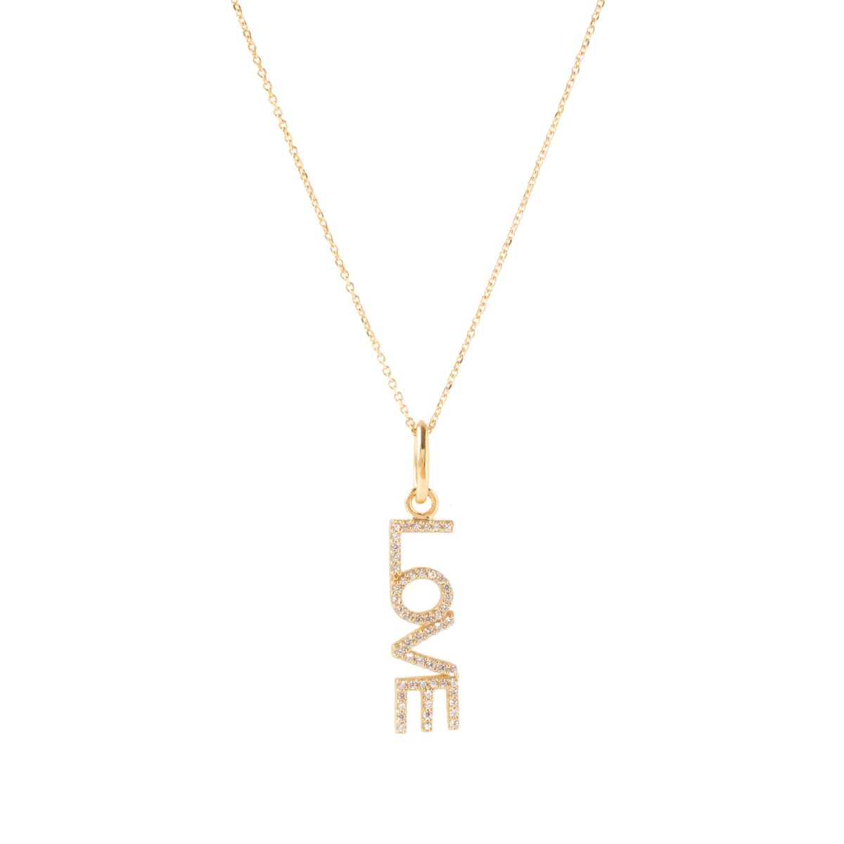 LOVE NAMESAKE NECKLACE - CUBIC ZIRCONIA &amp; GOLD - SO PRETTY CARA COTTER