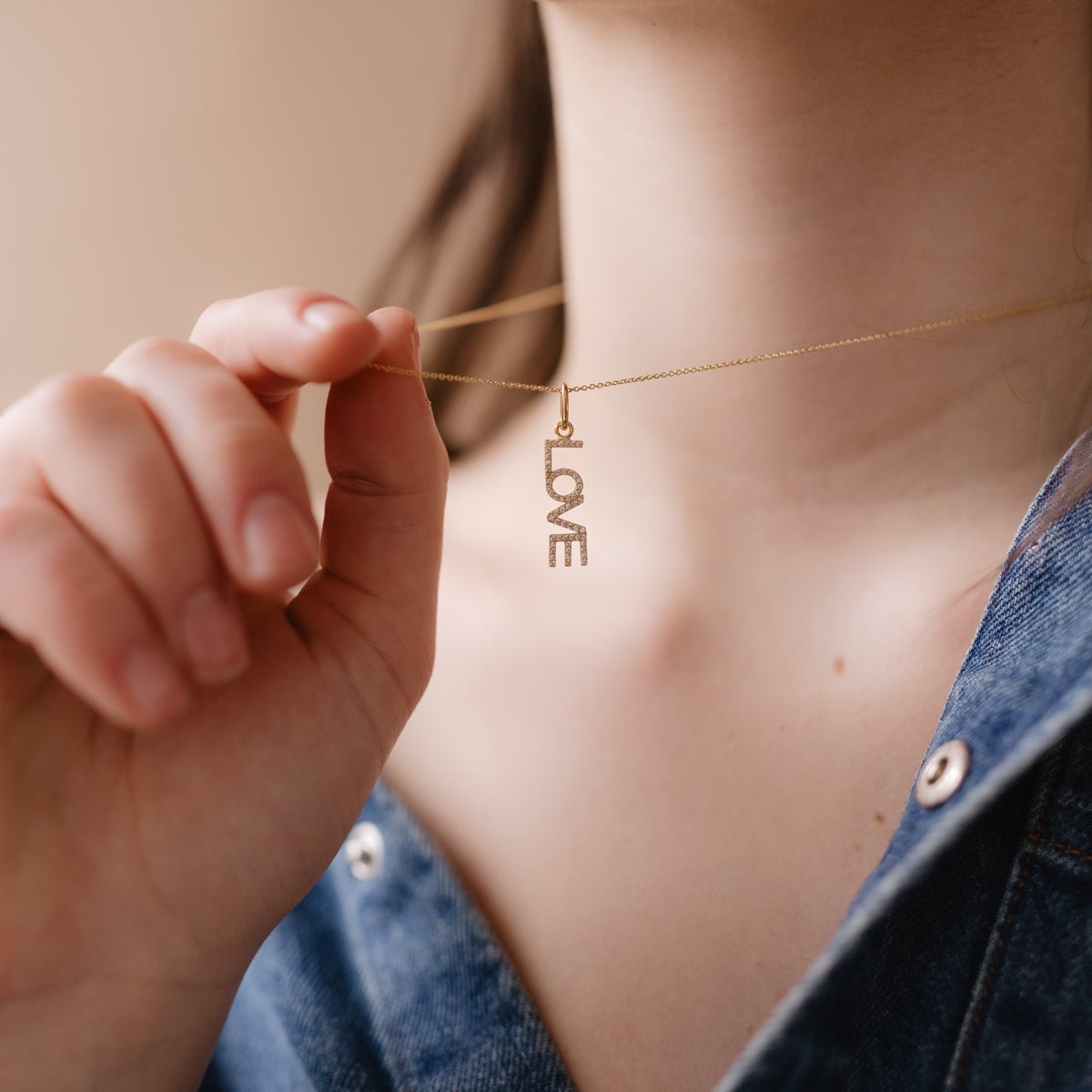 LOVE NAMESAKE NECKLACE - CUBIC ZIRCONIA &amp; GOLD - SO PRETTY CARA COTTER