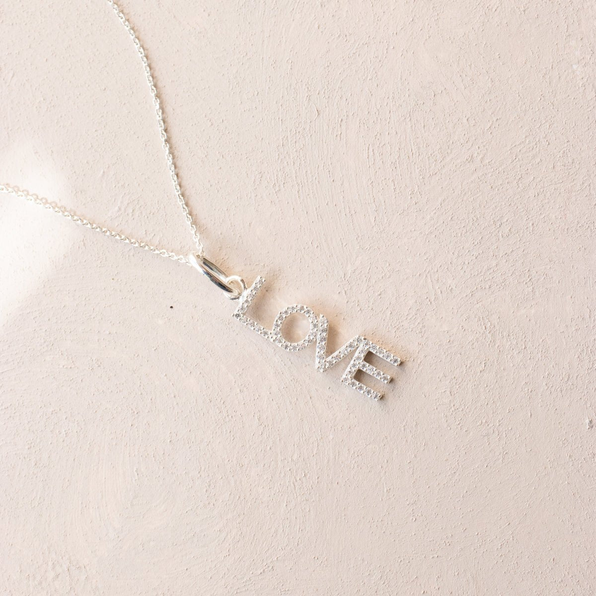 LOVE NAMESAKE NECKLACE - CUBIC ZIRCONIA &amp; SILVER - SO PRETTY CARA COTTER