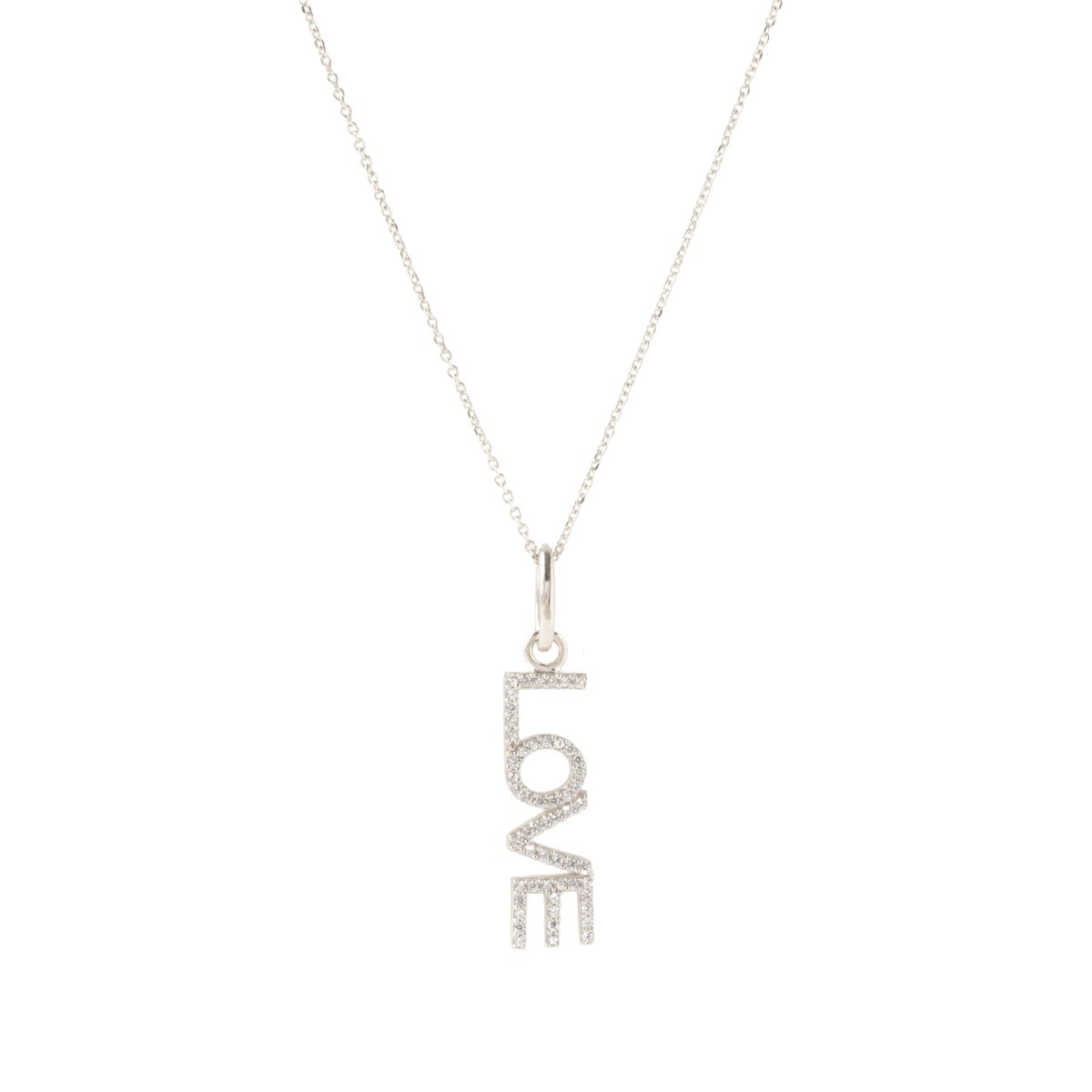 LOVE NAMESAKE NECKLACE - CUBIC ZIRCONIA &amp; SILVER - SO PRETTY CARA COTTER