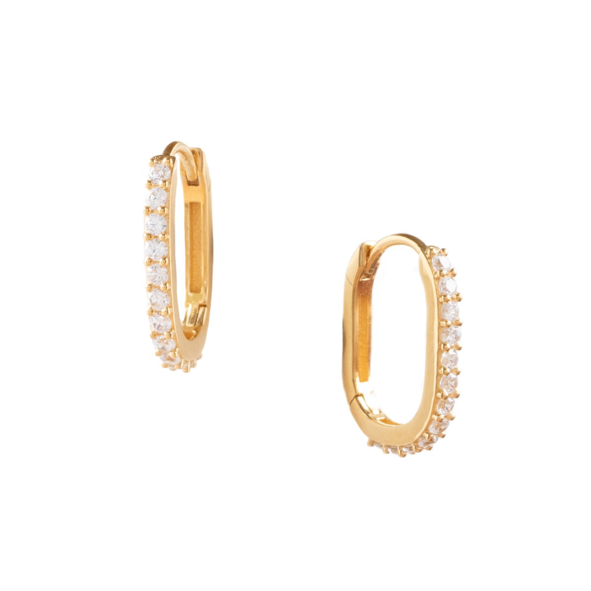 LOVE OVAL HUGGIE HOOPS- GOLD - SO PRETTY CARA COTTER