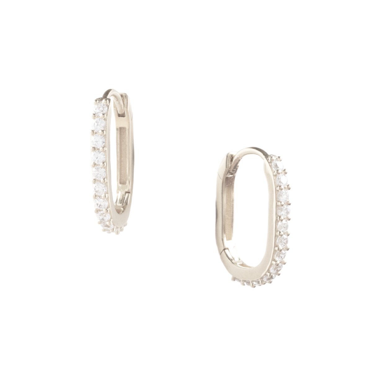 LOVE OVAL HUGGIE HOOPS- SILVER - SO PRETTY CARA COTTER