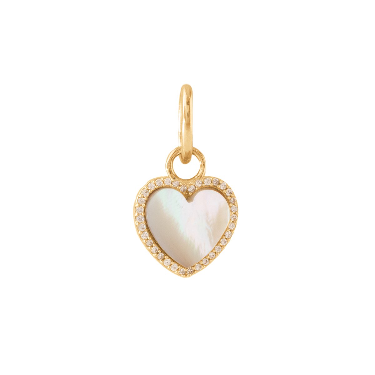 LOVE PAVE CRYSTAL HEART CHARM - MOTHER OF PEARL - SO PRETTY CARA COTTER