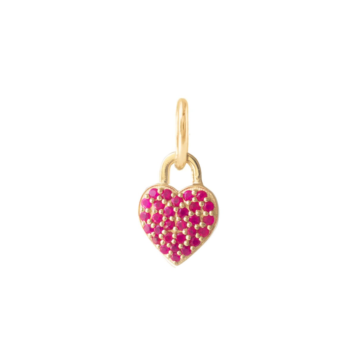 LOVE PAVE HEART CHARM - HOT PINK CHALCEDONY - SO PRETTY CARA COTTER