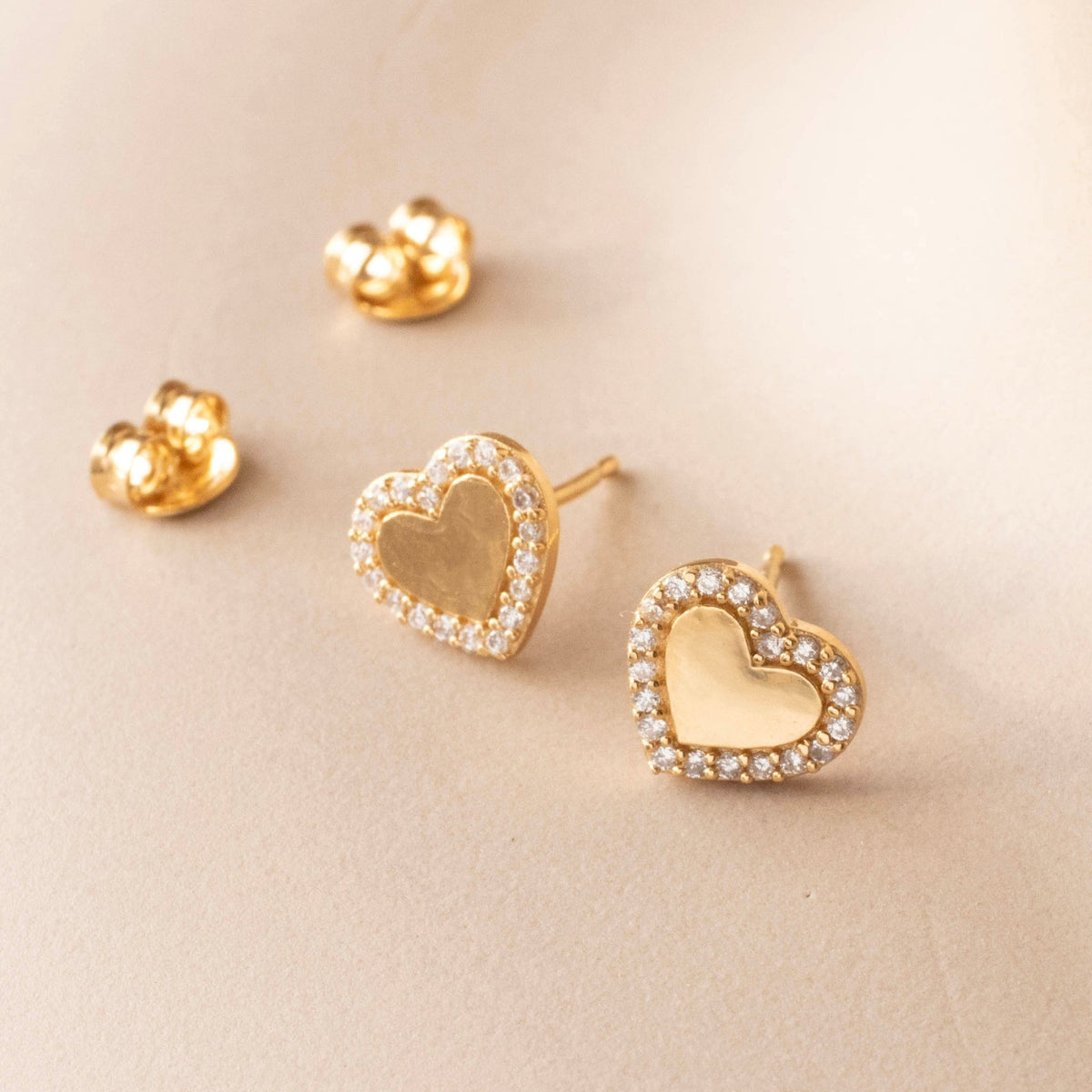 LOVE PAVÉ HEART STUDS - CUBIC ZIRCONIA - SO PRETTY CARA COTTER