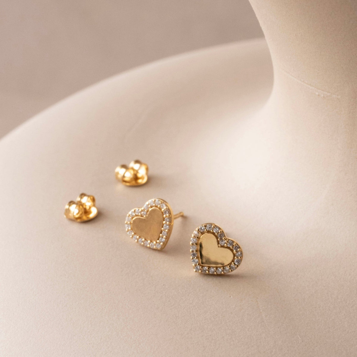 LOVE PAVÉ HEART STUDS - CUBIC ZIRCONIA - SO PRETTY CARA COTTER