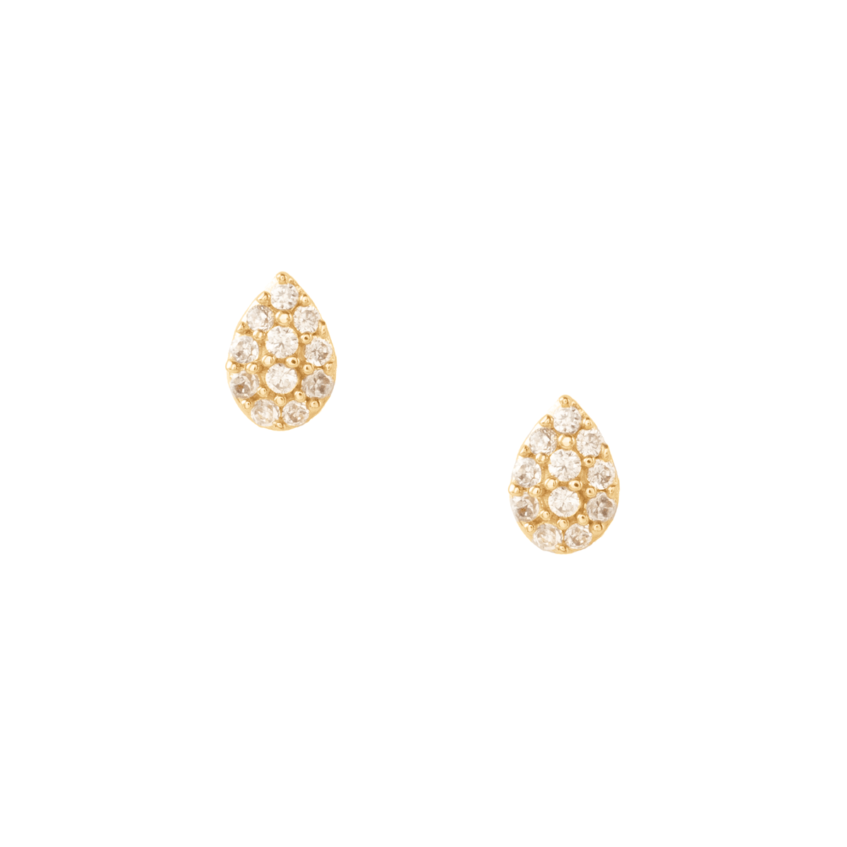 LOVE PAVÉ PEAR STUDS - CUBIC ZIRCONIA - SO PRETTY CARA COTTER