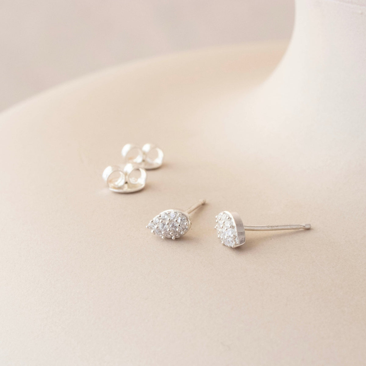 LOVE PAVÉ PEAR STUDS - CUBIC ZIRCONIA - SO PRETTY CARA COTTER