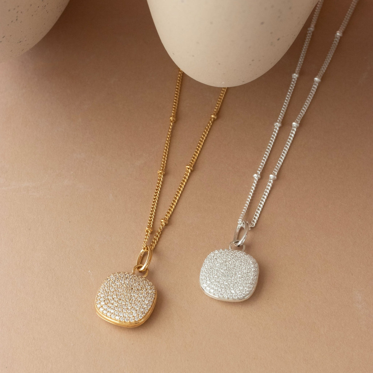 Love Pavé Sculpted Square Locket - SO PRETTY CARA COTTER