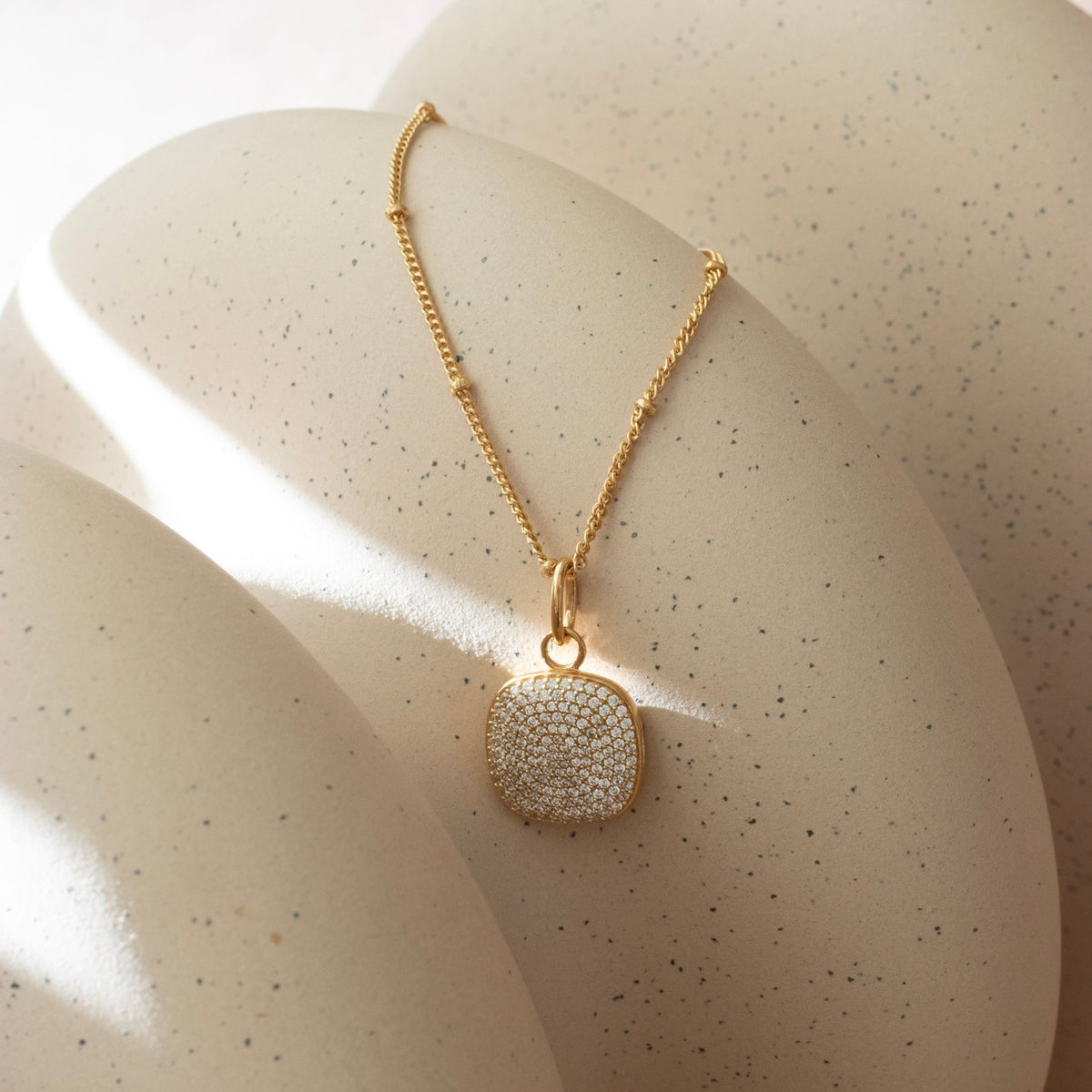 Love Pavé Sculpted Square Locket - SO PRETTY CARA COTTER