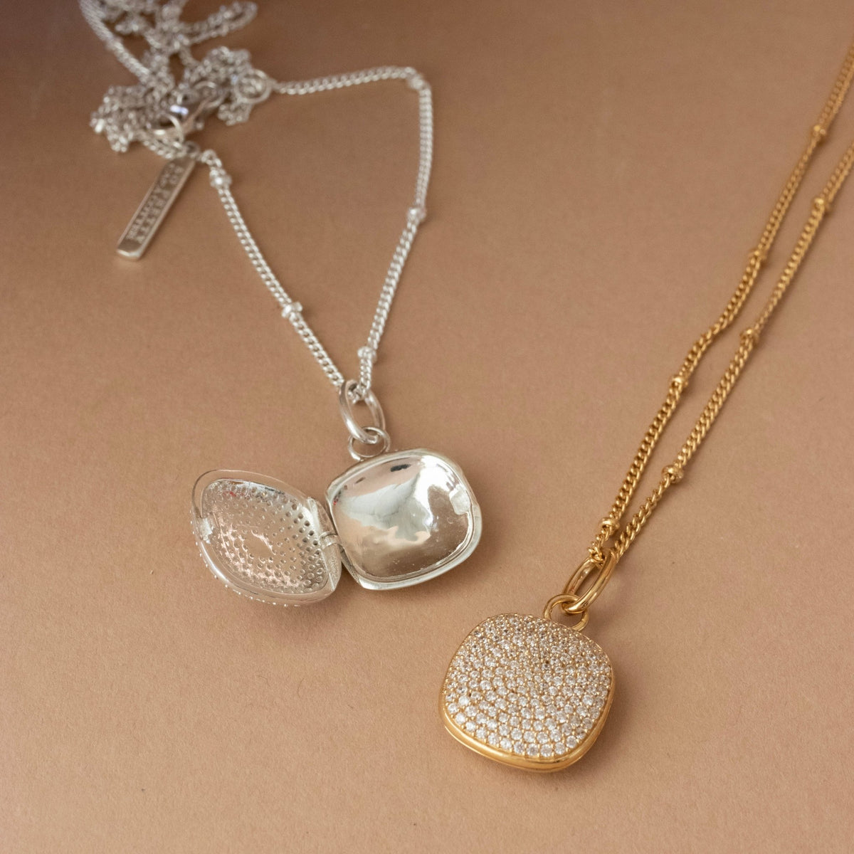 Love Pavé Sculpted Square Locket - SO PRETTY CARA COTTER