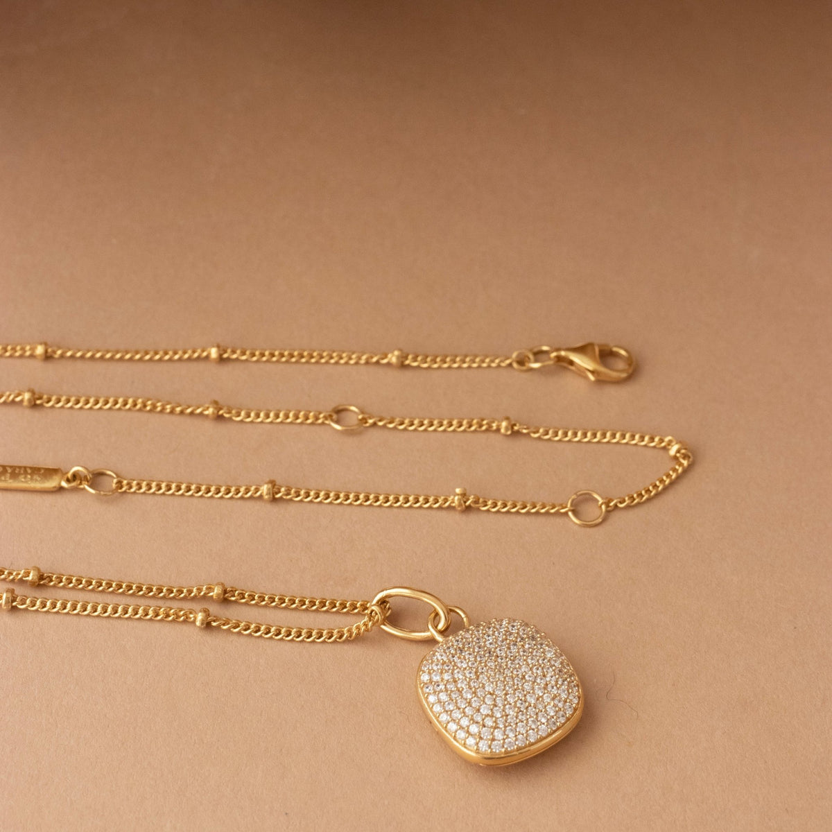 Love Pavé Sculpted Square Locket - SO PRETTY CARA COTTER