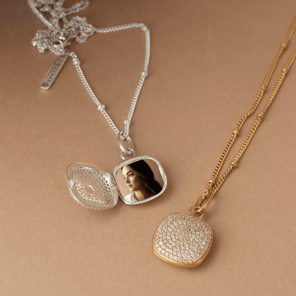Love Pavé Sculpted Square Locket - SO PRETTY CARA COTTER