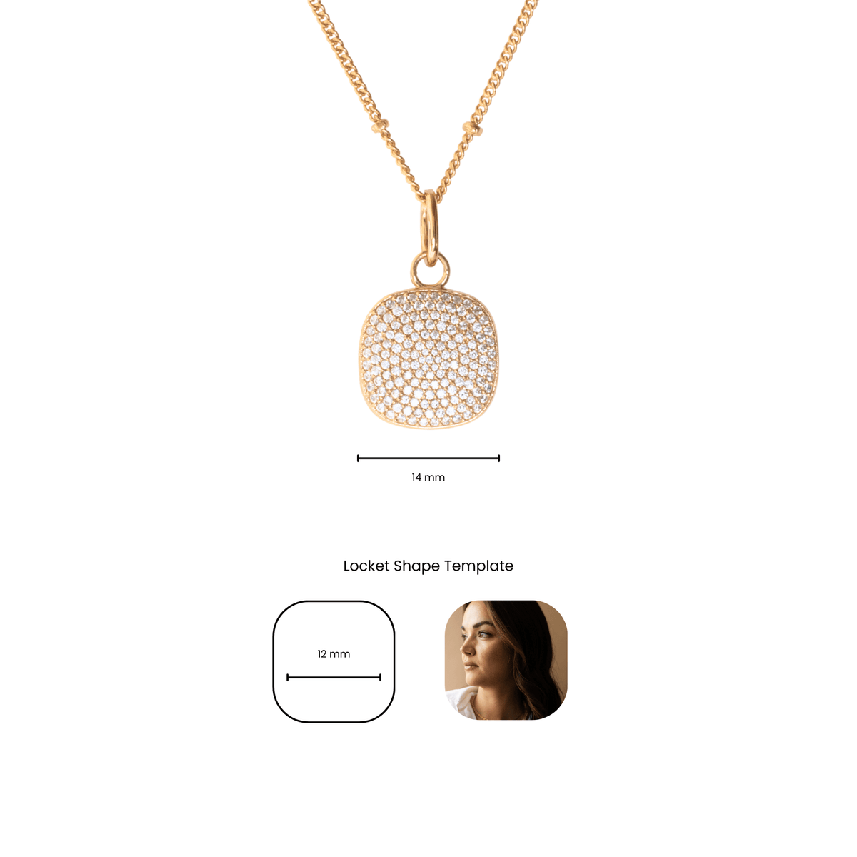 Love Pavé Sculpted Square Locket - SO PRETTY CARA COTTER
