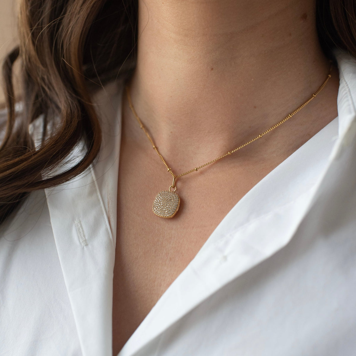 Love Pavé Sculpted Square Locket - SO PRETTY CARA COTTER