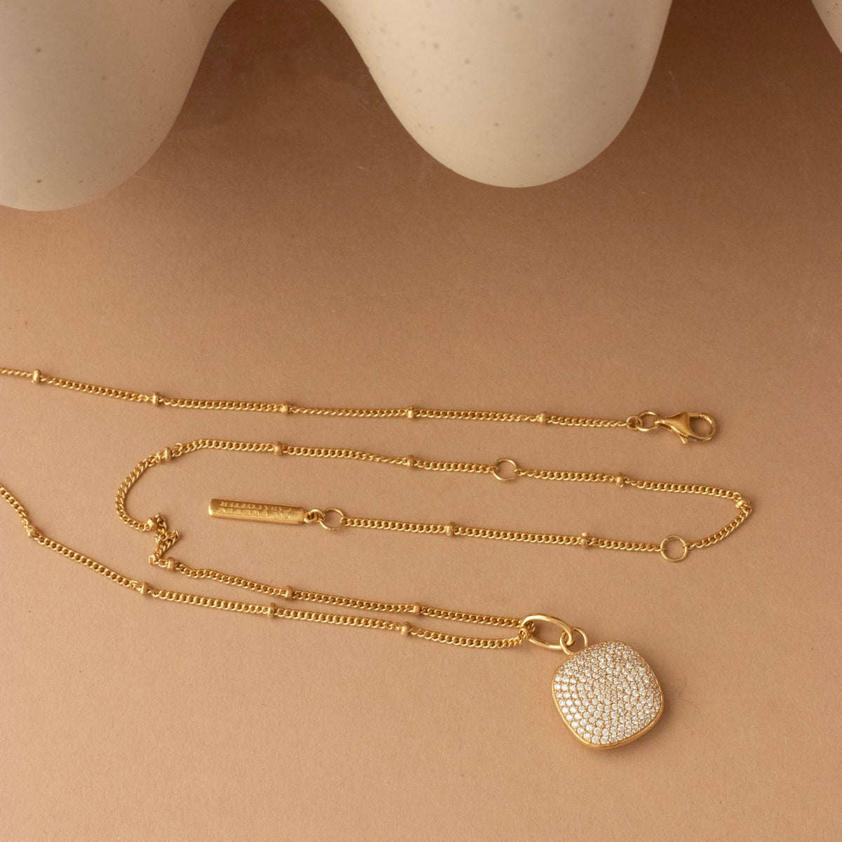 Love Pavé Sculpted Square Locket - SO PRETTY CARA COTTER