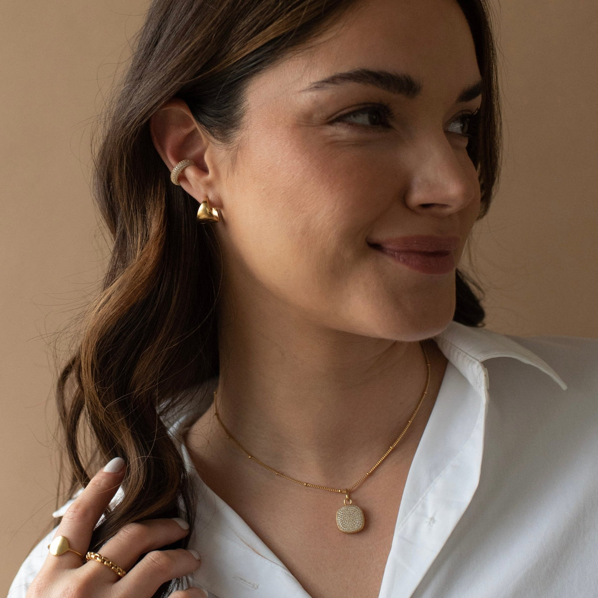 Love Pavé Sculpted Square Locket - SO PRETTY CARA COTTER