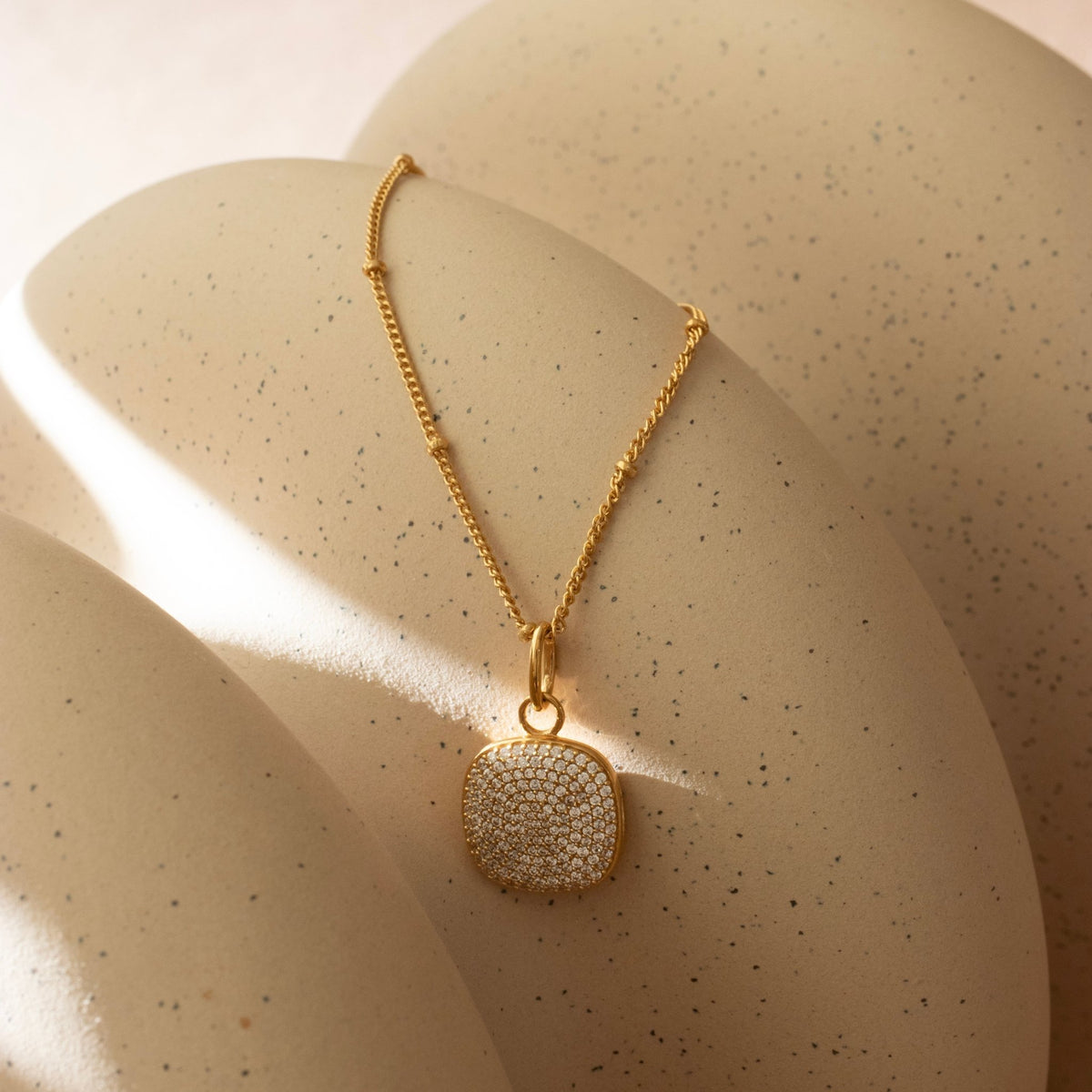 Love Pavé Sculpted Square Locket - SO PRETTY CARA COTTER