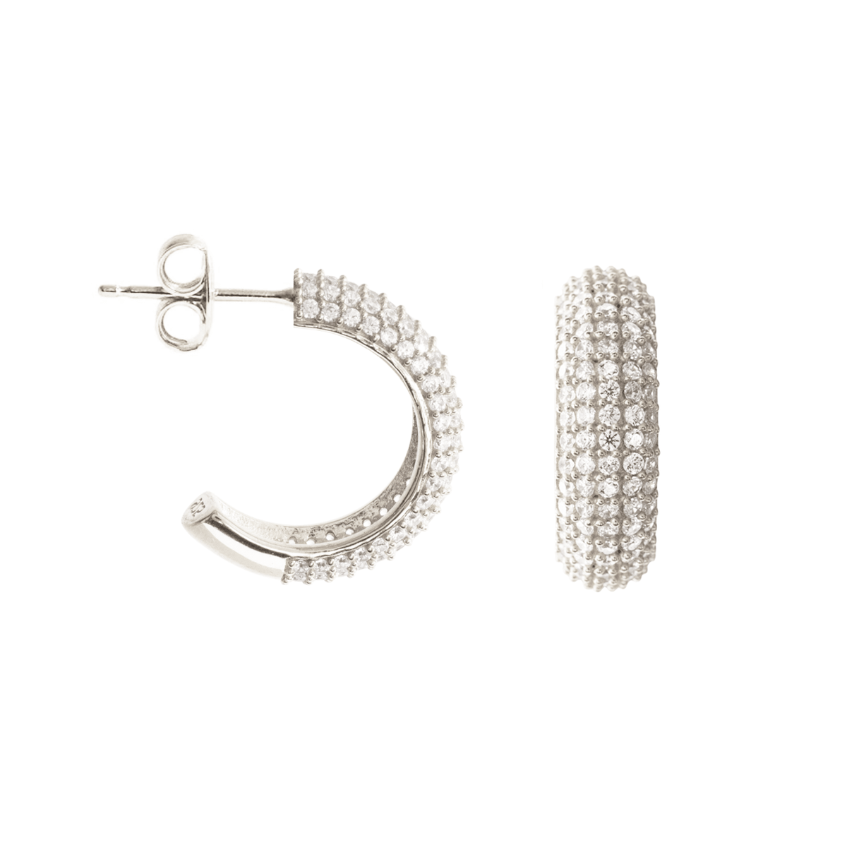 Love Sculpted Pavé Huggie Hoops - SO PRETTY CARA COTTER