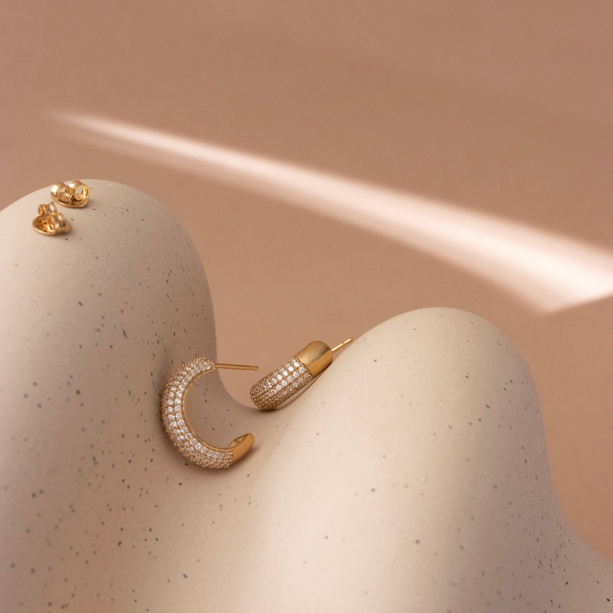 Love Sculpted Pavé Huggie Hoops - SO PRETTY CARA COTTER