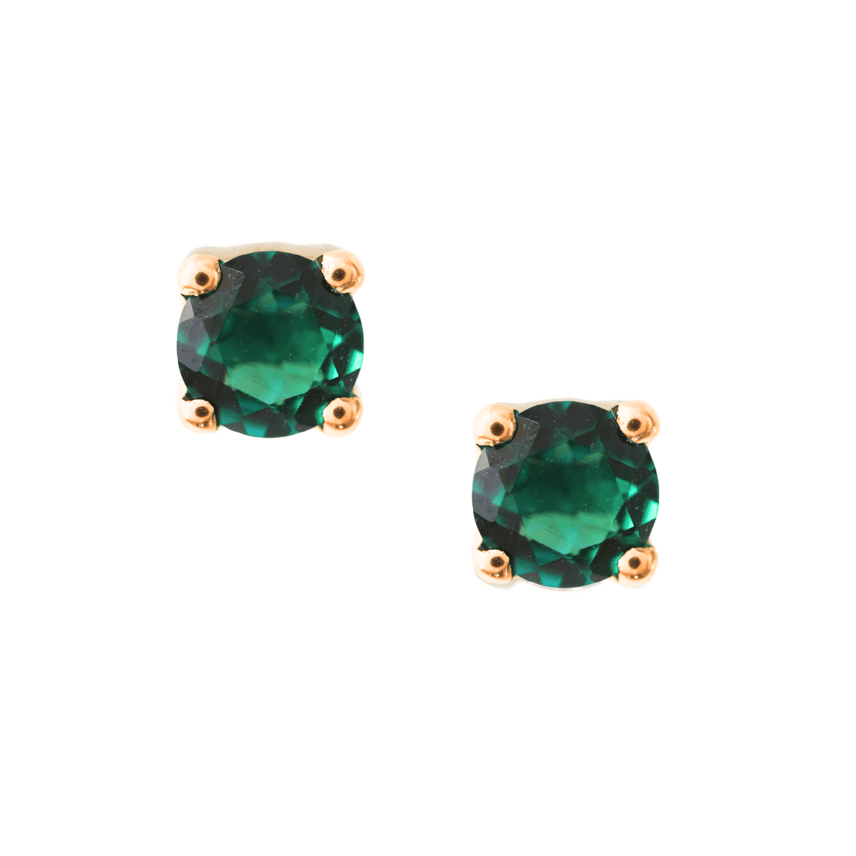 LOVE SOLITAIRE STUDS - EMERALD - SO PRETTY CARA COTTER