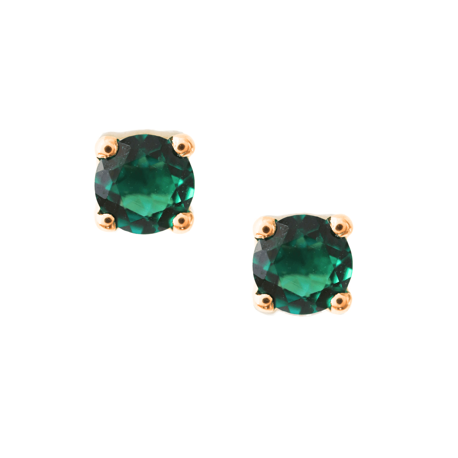 LOVE SOLITAIRE STUDS - EMERALD - SO PRETTY CARA COTTER