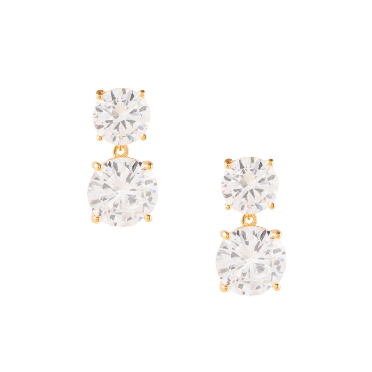 LOVE STATEMENT DROP EARRINGS - CUBIC ZIRCONIA &amp; GOLD - SO PRETTY CARA COTTER