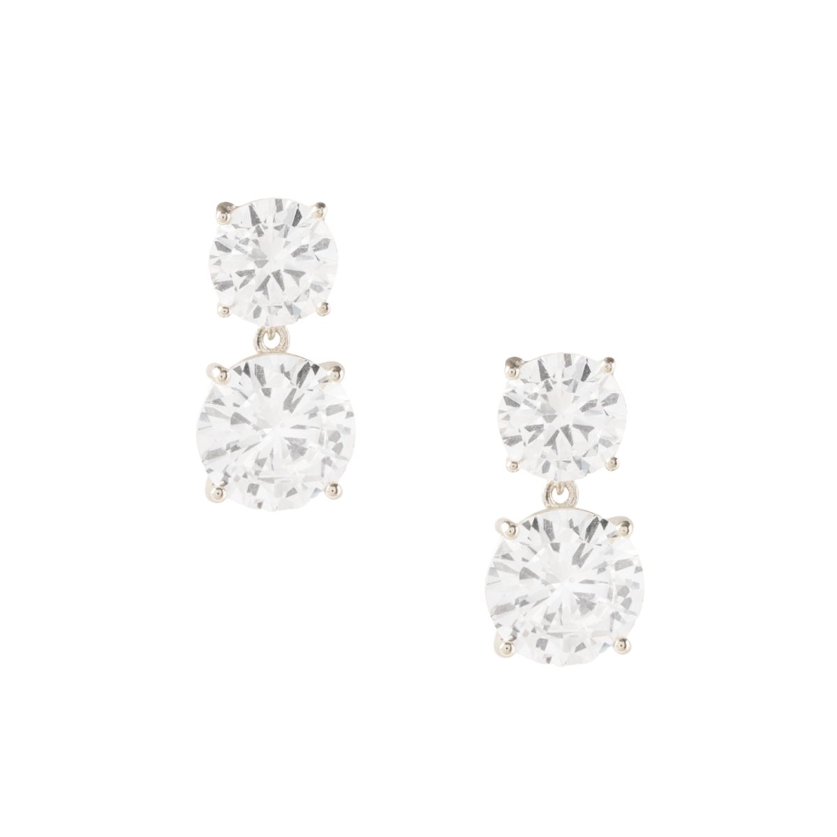 LOVE STATEMENT DROP EARRINGS - CUBIC ZIRCONIA &amp; SILVER - SO PRETTY CARA COTTER