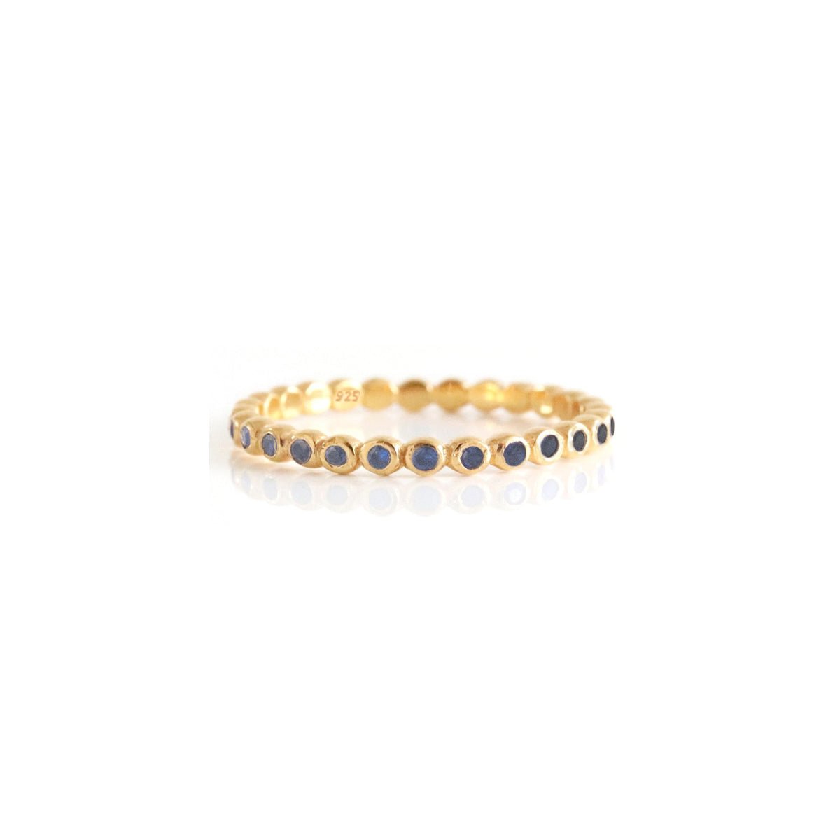 LOVE THIN DISK BAND - BLUE CUBIC ZIRCONIA - SO PRETTY CARA COTTER