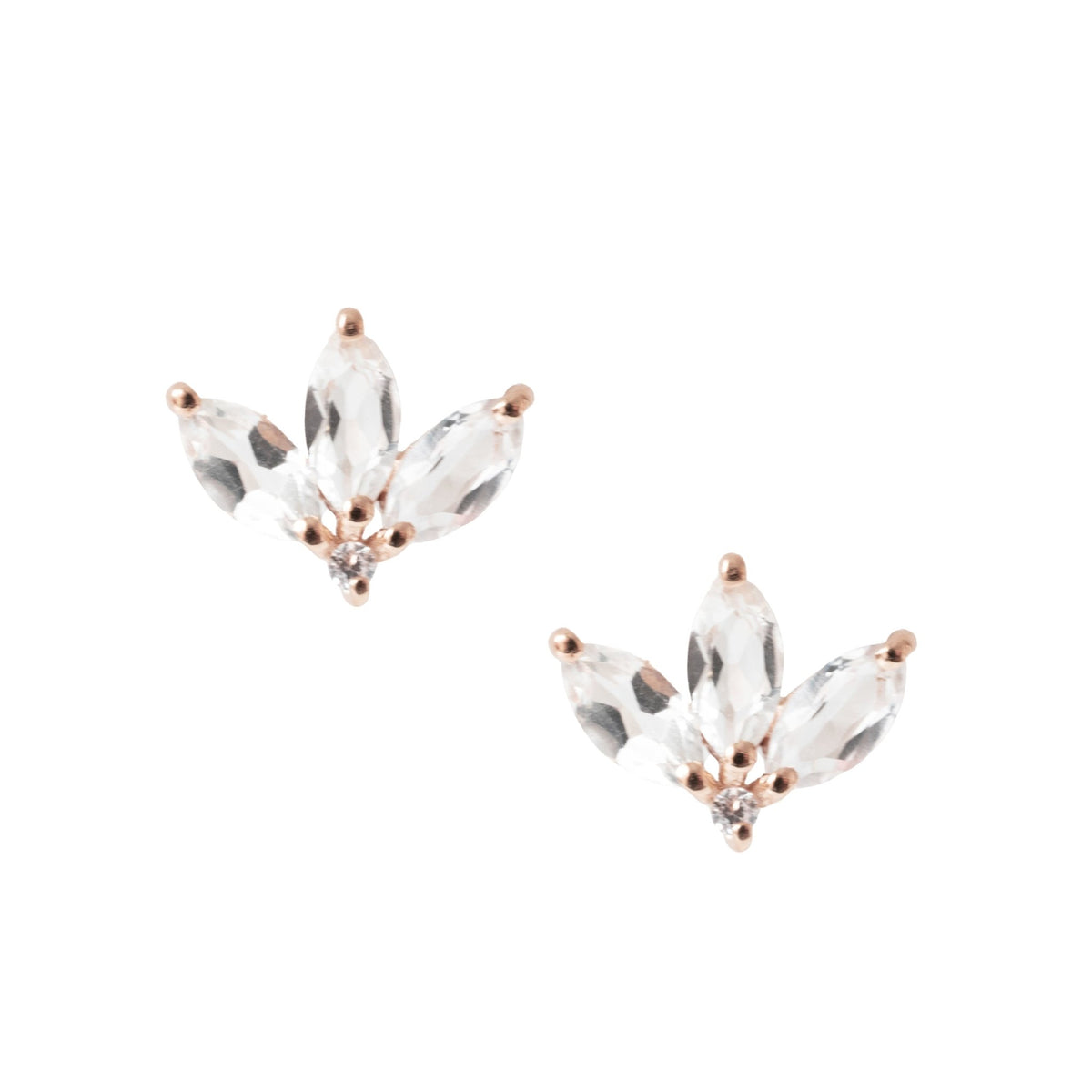 LOVE TRIO MARQUISE STUDS - WHITE TOPAZ - SO PRETTY CARA COTTER