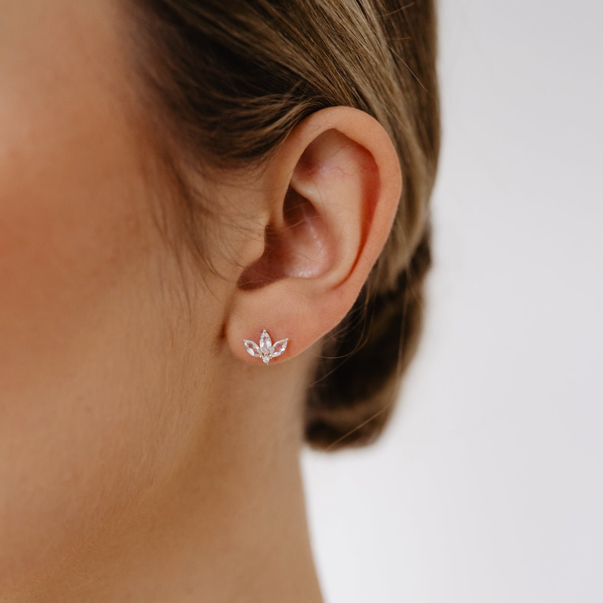 LOVE TRIO MARQUISE STUDS - WHITE TOPAZ - SO PRETTY CARA COTTER